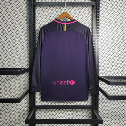 Camisa Barcelona Titular 16/17 - Lilás Versão Retrô Manga Longa