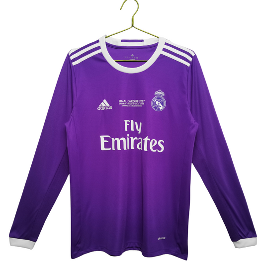 Camisa Retrô Real Madrid Manga Longa 2016/17 II Champions League Edition